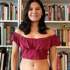 Topshop Cropped off-the-shoulder crop top